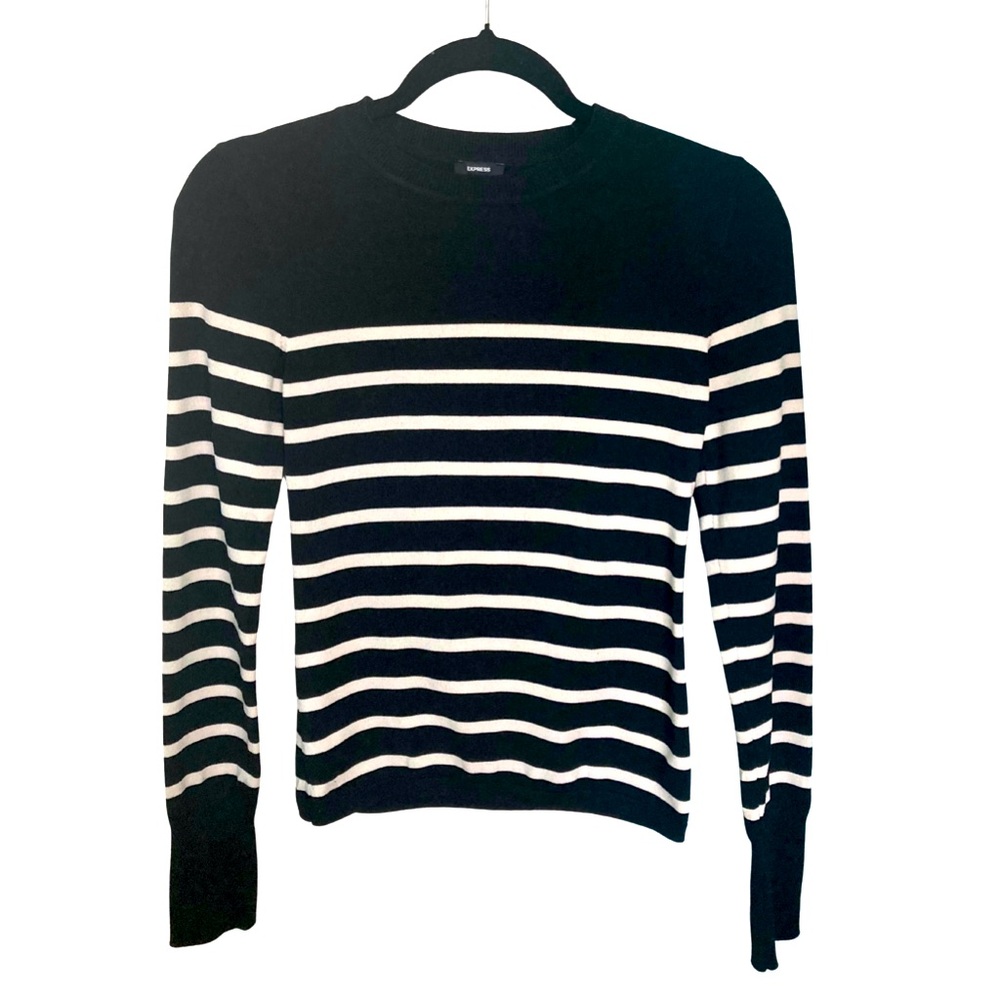 NWT Express Striped Long Sleeve Knit Top Size XS